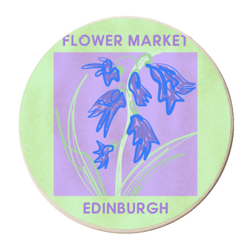 Flower Market Edinburgh - personalised beer coaster by EZbie