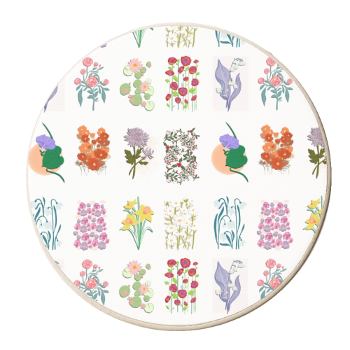 Flower Market FLEURS - personalised beer coaster by Yaz Raja