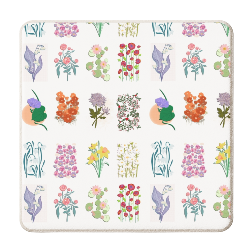 Flower Market FLEURS - personalised beer coaster by Yaz Raja