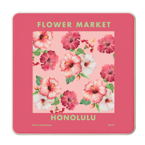 Flower Market Honolulu - personalised beer coaster by EZbie