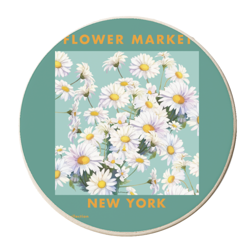 Flower Market New York - personalised beer coaster by EZbie