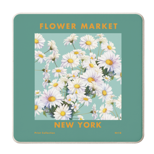 Flower Market New York - personalised beer coaster by EZbie