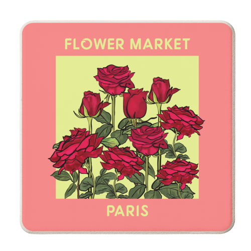 Flower Market Paris - personalised beer coaster by EZbie