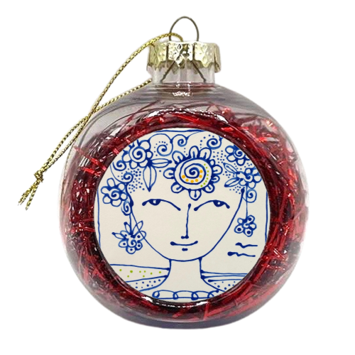 Flower Power - xmas bauble by deborah Withey