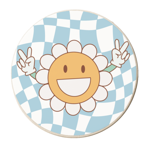 Flower Power Hippie Vibe Digital Art - personalised beer coaster by AbiGoLucky