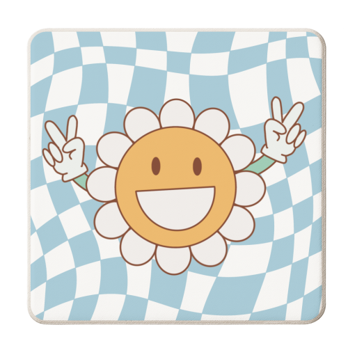 Flower Power Hippie Vibe Digital Art - personalised beer coaster by AbiGoLucky