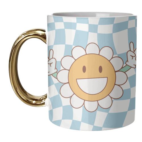 Flower Power Hippie Vibe Digital Art - unique mug by AbiGoLucky