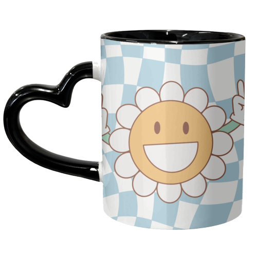 Flower Power Hippie Vibe Digital Art - unique mug by AbiGoLucky