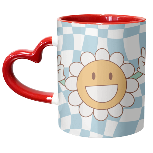 Flower Power Hippie Vibe Digital Art - unique mug by AbiGoLucky