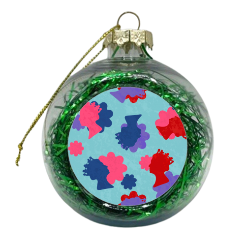 Flower The Queen - xmas bauble by Lisa Wardle