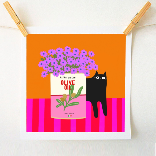Flowers And Olive Oil - A1 - A4 art print by The Paper Tail
