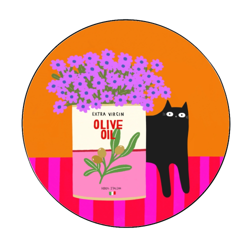 Flowers And Olive Oil - Circle Sticker by The Paper Tail