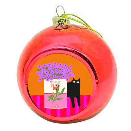 Flowers And Olive Oil - colourful christmas bauble by The Paper Tail