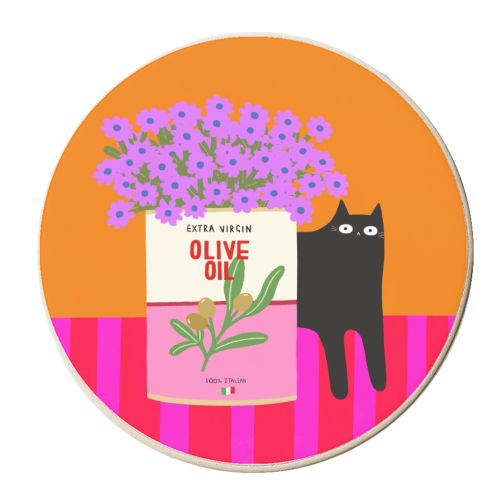 Flowers And Olive Oil - personalised beer coaster by The Paper Tail