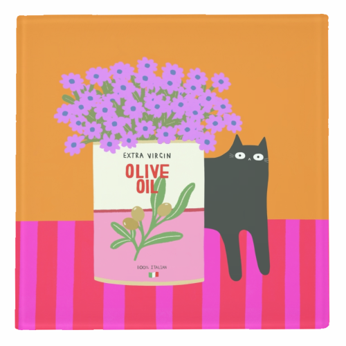 Flowers And Olive Oil - personalised beer coaster by The Paper Tail