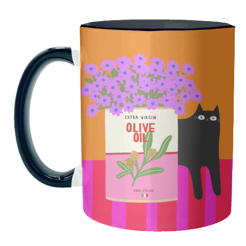 Flowers And Olive Oil - unique mug by The Paper Tail