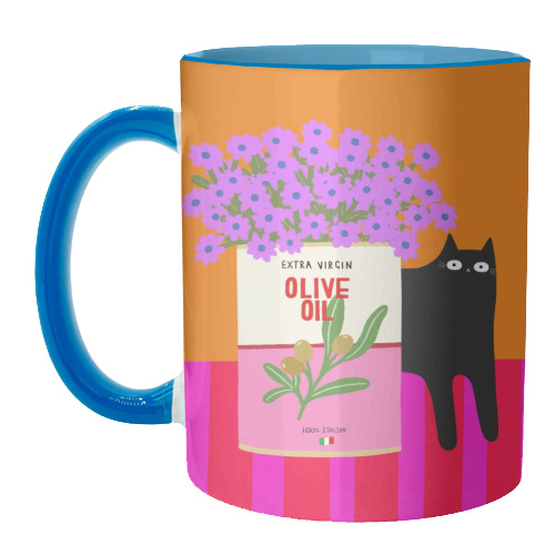 Flowers And Olive Oil - unique mug by The Paper Tail