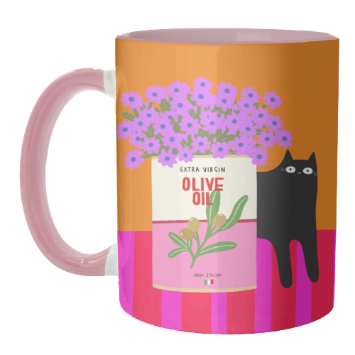 Flowers And Olive Oil - unique mug by The Paper Tail