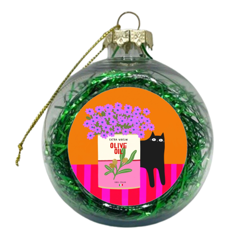 Flowers And Olive Oil - xmas bauble by The Paper Tail