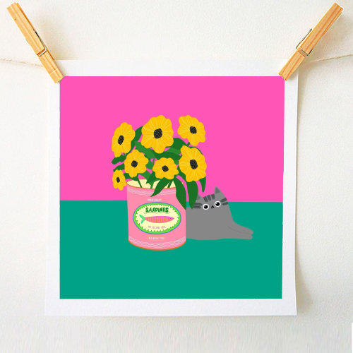 Flowers And Sardines - A1 - A4 art print by The Paper Tail