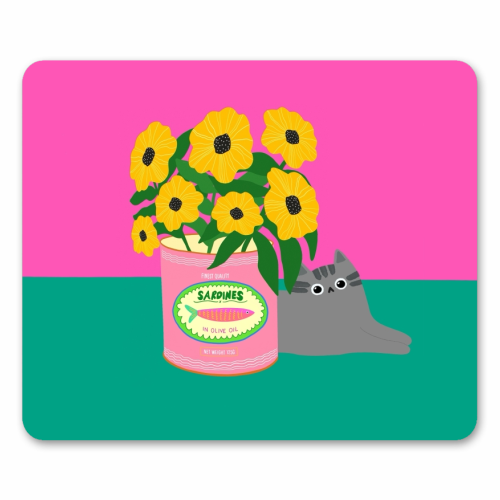 Flowers And Sardines - mouse mat by The Paper Tail