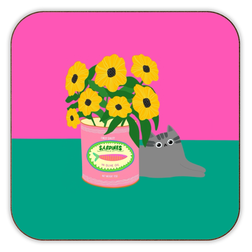 Flowers And Sardines - personalised beer coaster by The Paper Tail