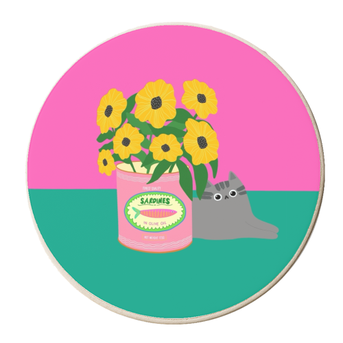 Flowers And Sardines - personalised beer coaster by The Paper Tail