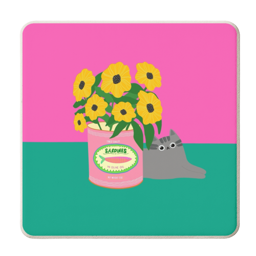 Flowers And Sardines - personalised beer coaster by The Paper Tail
