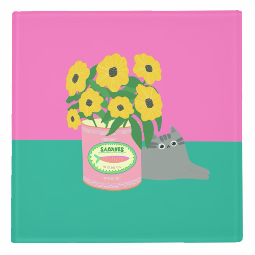 Flowers And Sardines - personalised beer coaster by The Paper Tail
