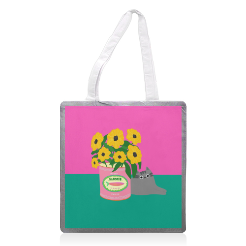 Flowers And Sardines - printed canvas tote bag by The Paper Tail