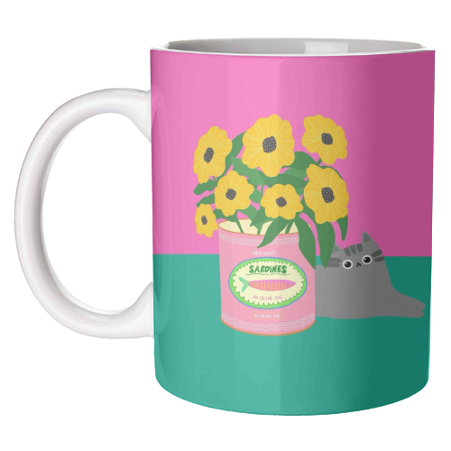 Flowers And Sardines - unique mug by The Paper Tail