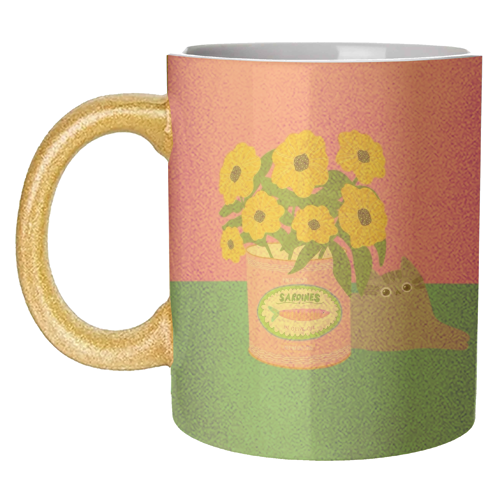 Flowers And Sardines - unique mug by The Paper Tail
