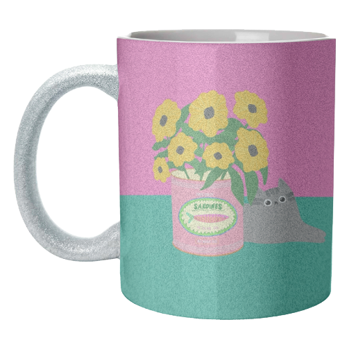 Flowers And Sardines - unique mug by The Paper Tail