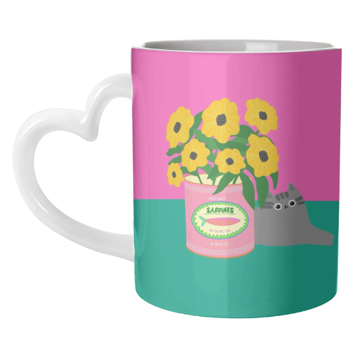 Flowers And Sardines - unique mug by The Paper Tail