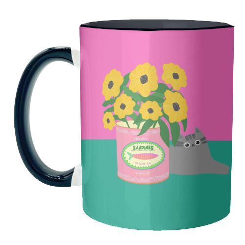 Flowers And Sardines - unique mug by The Paper Tail