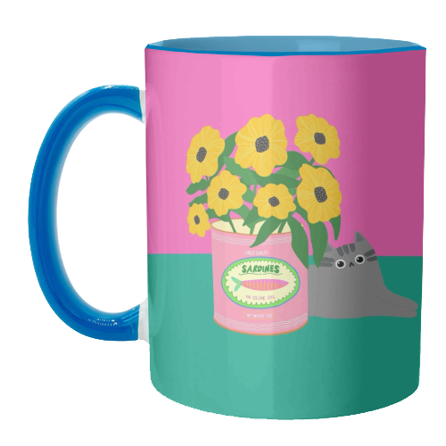 Flowers And Sardines - unique mug by The Paper Tail