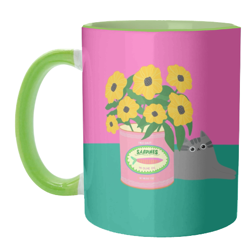 Flowers And Sardines - unique mug by The Paper Tail
