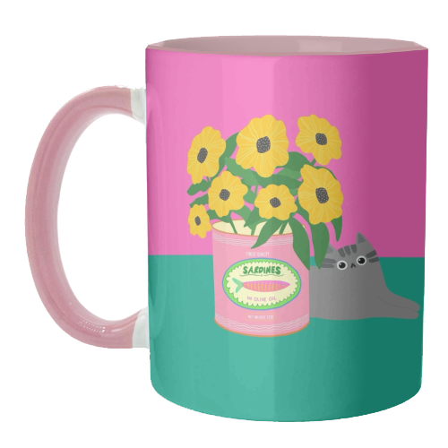 Flowers And Sardines - unique mug by The Paper Tail
