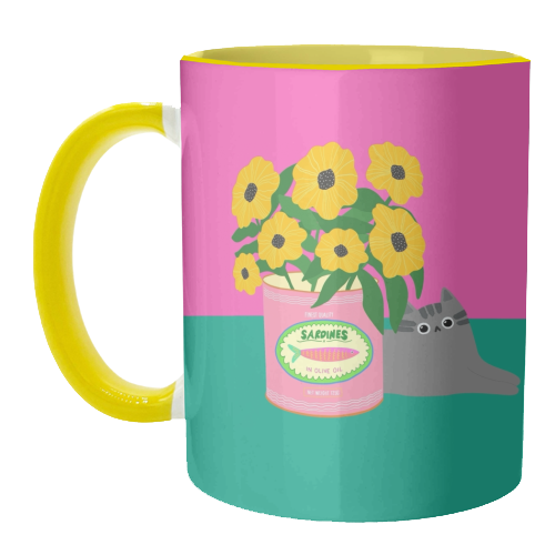 Flowers And Sardines - unique mug by The Paper Tail