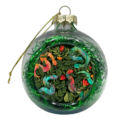 Flowers and Snakes - xmas bauble by Samantha Dolan