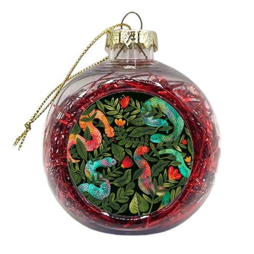 Flowers and Snakes - xmas bauble by Samantha Dolan