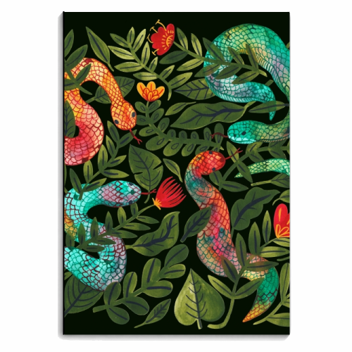 Flowers and Snakes - personalised A4, A5, A6 notebook by Samantha Dolan
