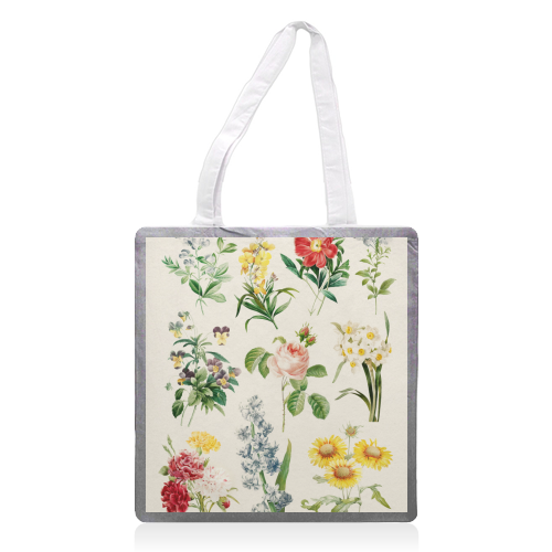 Flowers Collection - printed canvas tote bag by Gal Design
