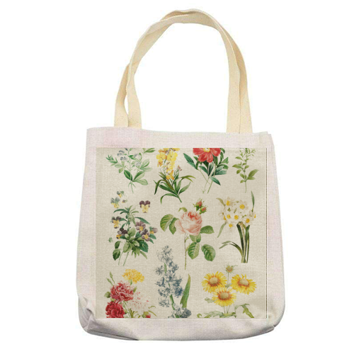 Flowers Collection - printed canvas tote bag by Gal Design