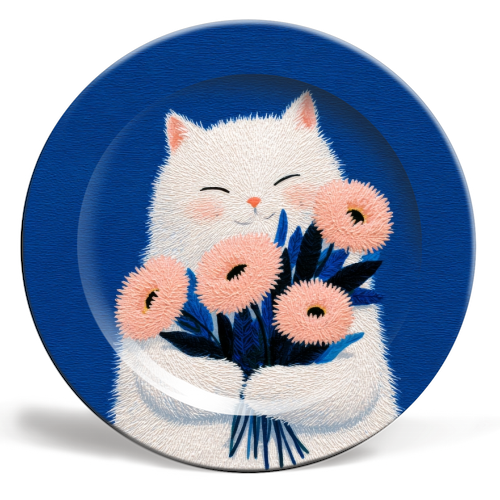 Flowers for you - ceramic dinner plate by DejaReve