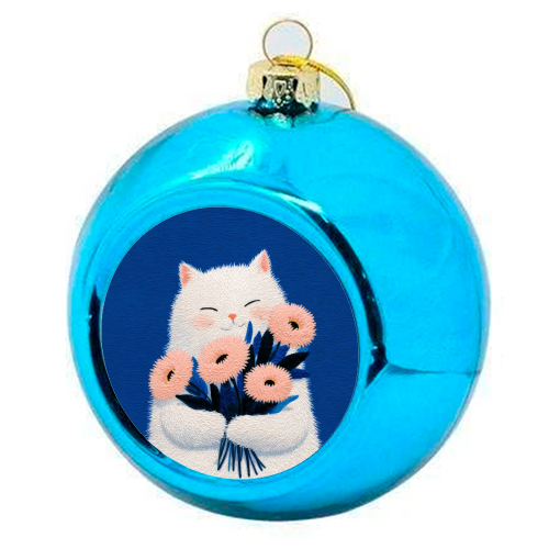 Flowers for you - colourful christmas bauble by DejaReve