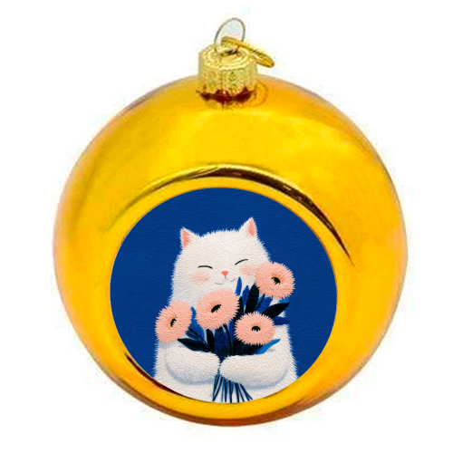 Flowers for you - colourful christmas bauble by DejaReve