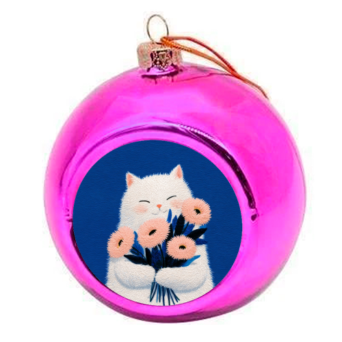Flowers for you - colourful christmas bauble by DejaReve