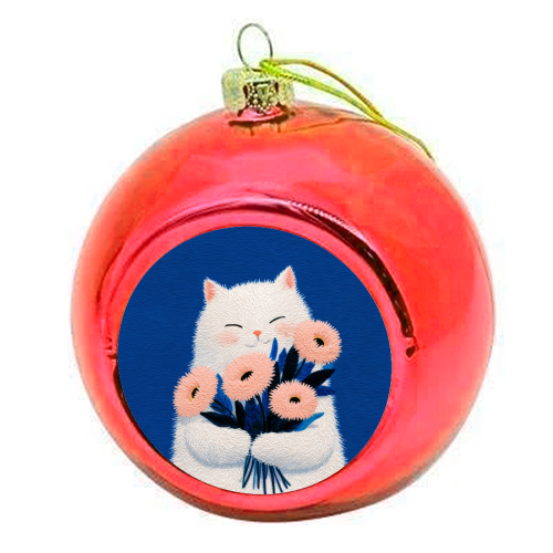 Flowers for you - colourful christmas bauble by DejaReve