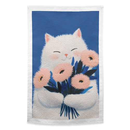Flowers for you - funny tea towel by DejaReve
